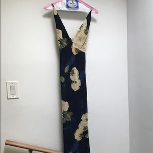 Reformation navy floral maxi gown